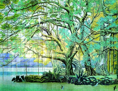 首都机场壁画——森林之歌(壁画·局部)