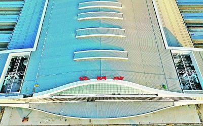 沪宁沿江高速铁路江阴站站房装饰装修作业进入收尾阶段