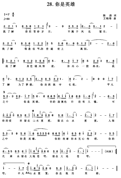 简谱平凡英雄_英雄赞歌简谱(3)