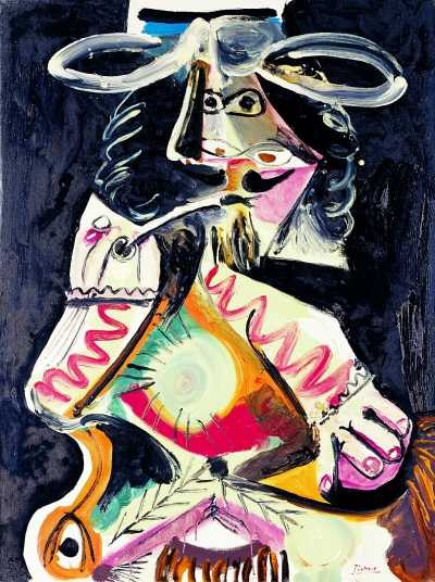 抽烟斗的男人(油画)巴伯洛·毕加索